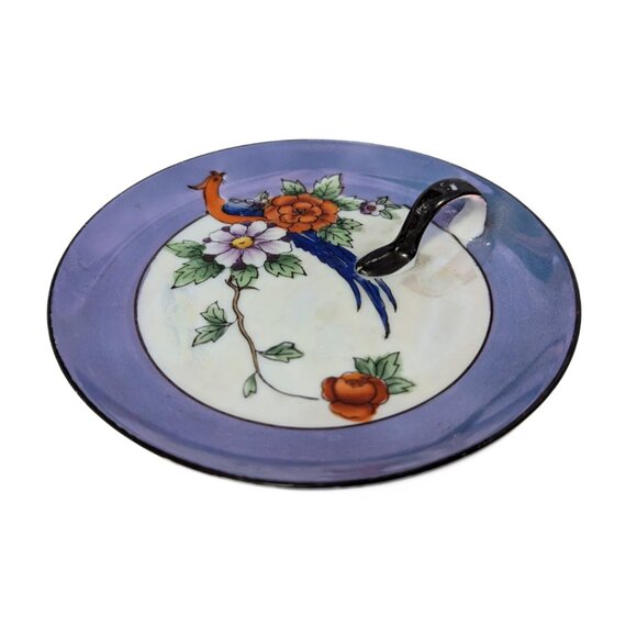 Vintage Noritake Japan Iridescent Plate Serving Dish Porcleain Hand Painted - Picture 3 of 8